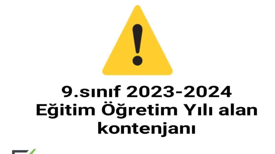 9.sınıf 2023-2024 Eğitim Öğretim Yılı Alan Kontenjanları